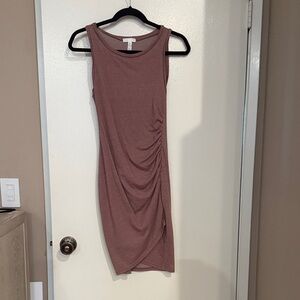 Leith Asymmetrical Sleeveless Dress in Mauve